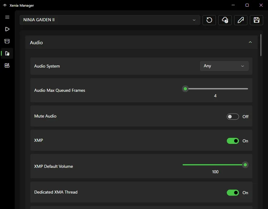 Tela de configurações do Xenia Manager para verificar o contexto