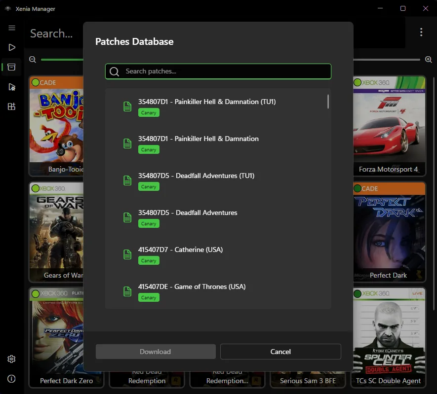 Patch Downloader oficial do Xenia Manager